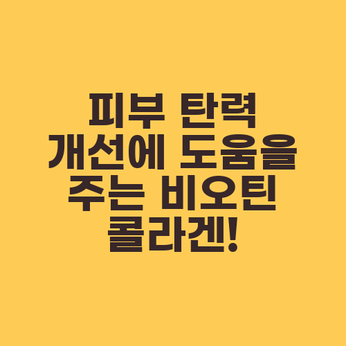 피부 탄력 개선에 도움을 주는 비오틴 콜라겐!