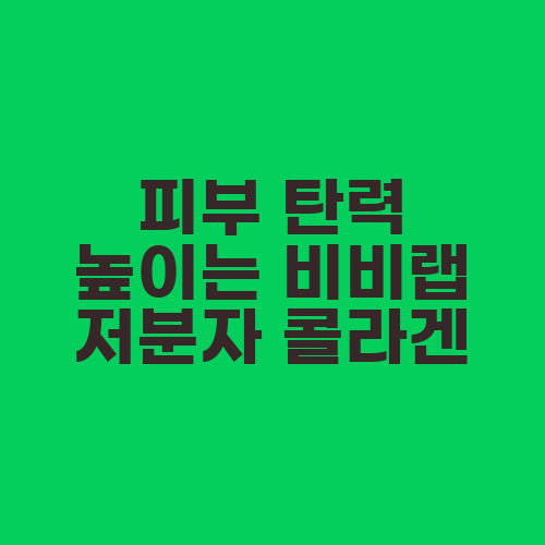 피부 탄력 높이는 비비랩 저분자 콜라겐